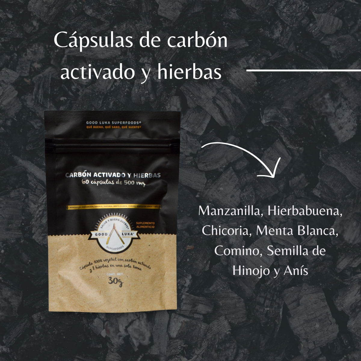 Cápsulas de Carbón Activado con Hierbas