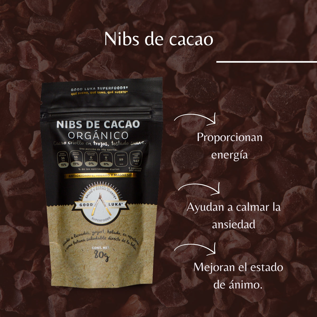 Cacao Nibs Orgánico en Trozos