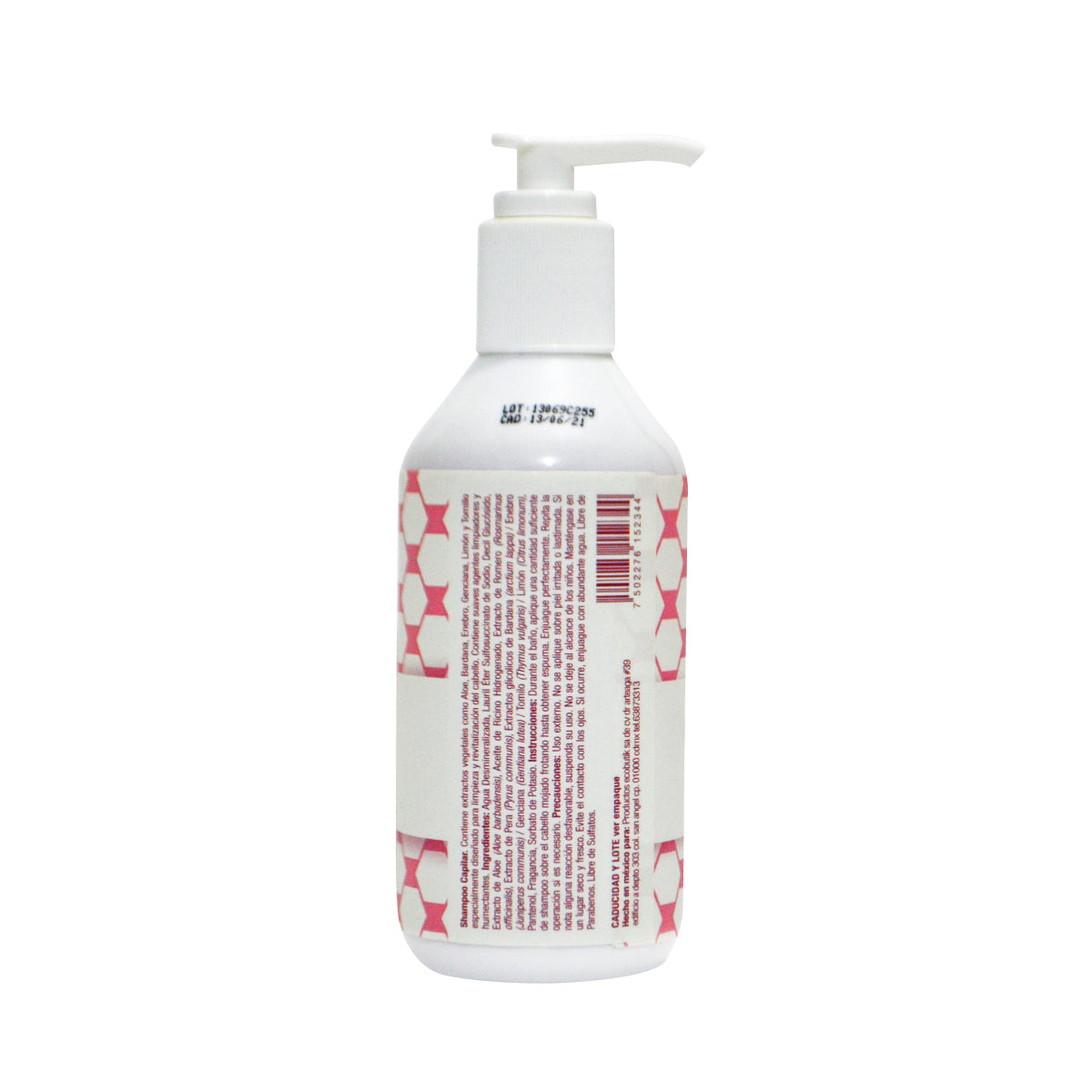 Shampoo Capilar con extractos de Aloe, Romero y Pera