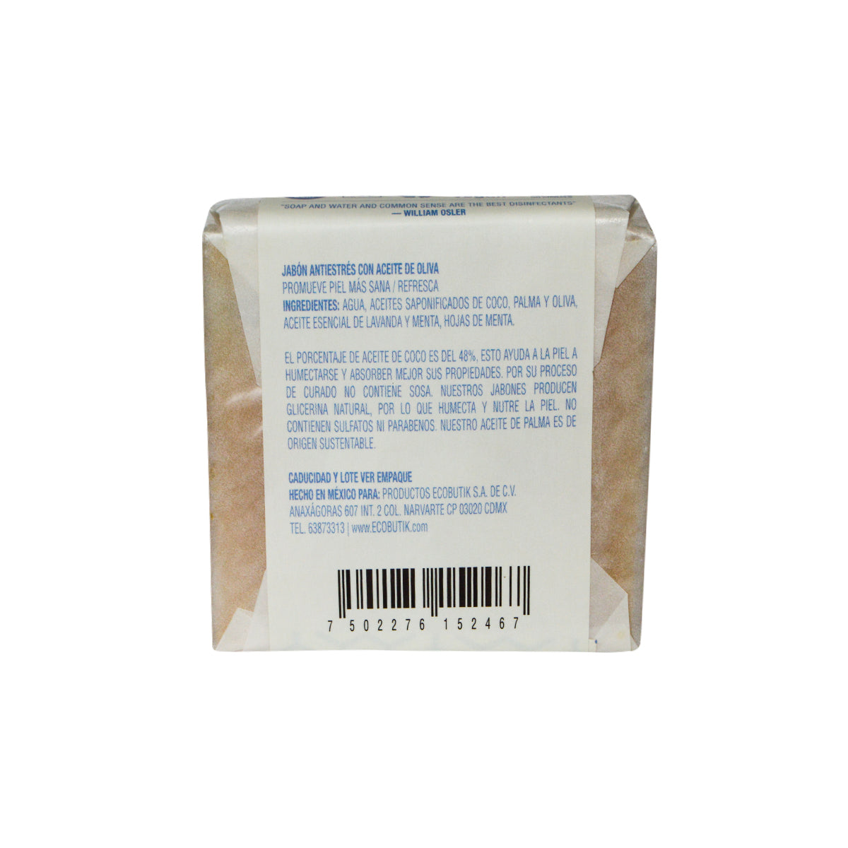 Jabón en Barra Antiestrés con Aceite de Oliva