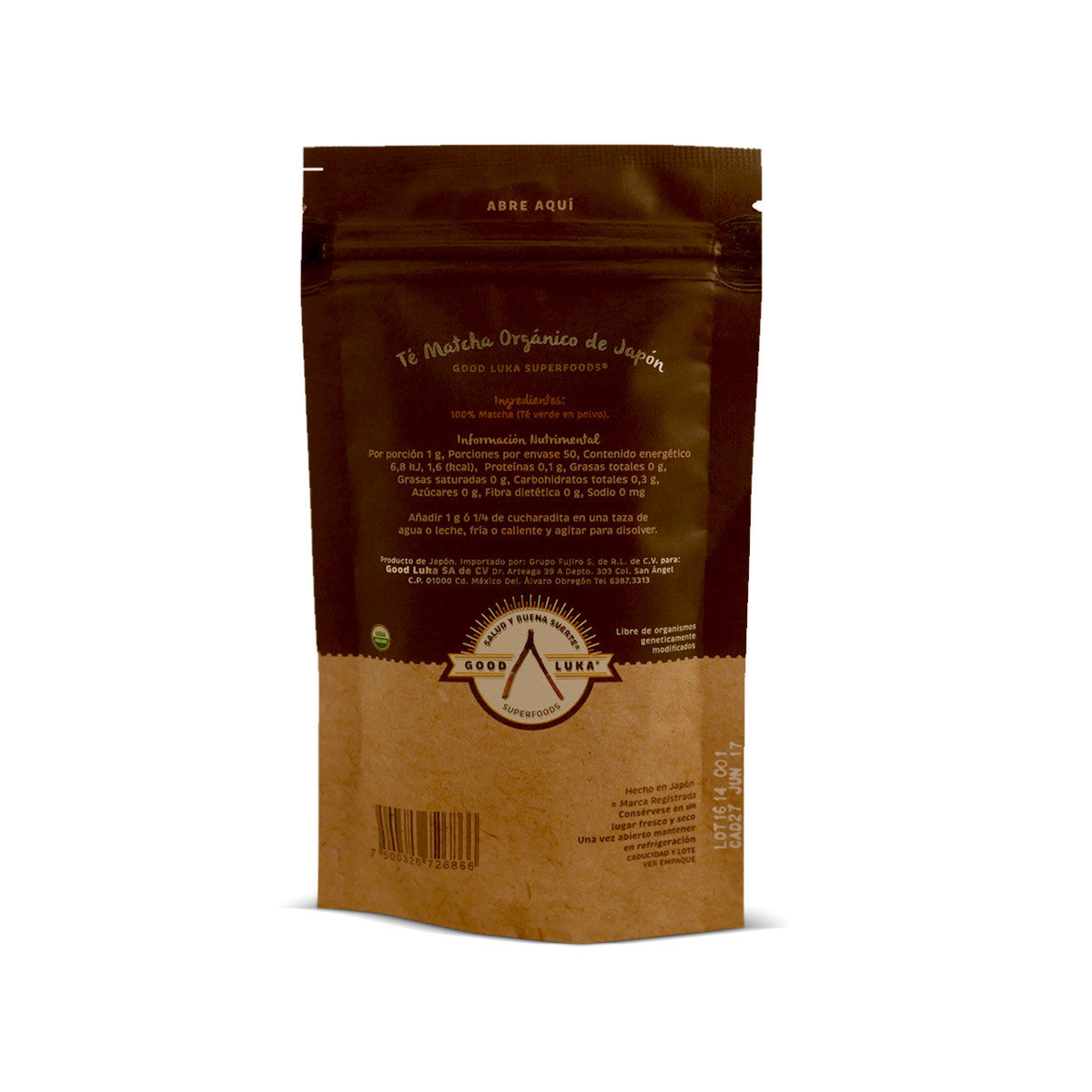 Té de Matcha Orgánico de Japón Grado A Good Luka Superfood